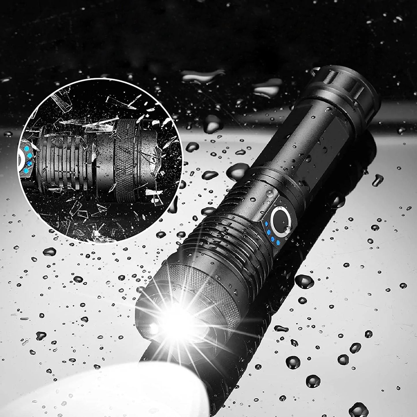 Bright Rechargeable LED Flashlight for Camping Outdoors