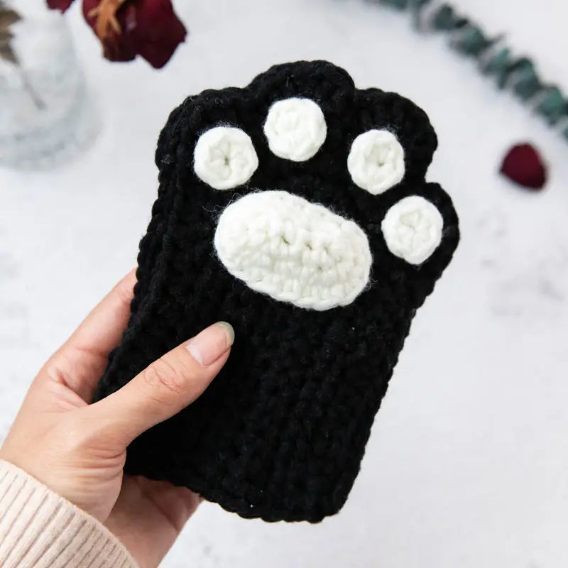 Warm Kitty Knit Winter Gloves