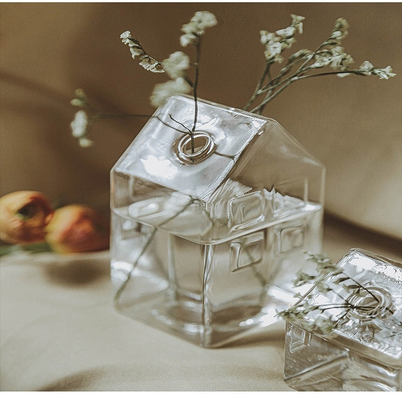 Small Clear Home Decor Flower Vase - Pexav