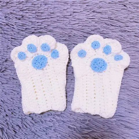 Warm Kitty Knit Winter Gloves