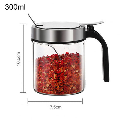 Airtight Clear Glass Spice Storage Container