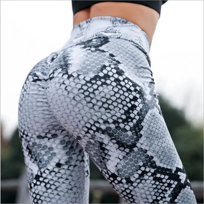 Fashionable Reptile Print Women's Yoga Leggings - Pexav