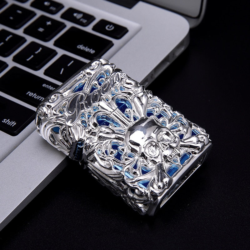 Vintage Style Skull Gas Lighter - Pexav