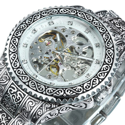 Vintage Classic Engraved Mechanical Men's Watch