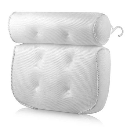 White neck and shoulder pillow on a white background