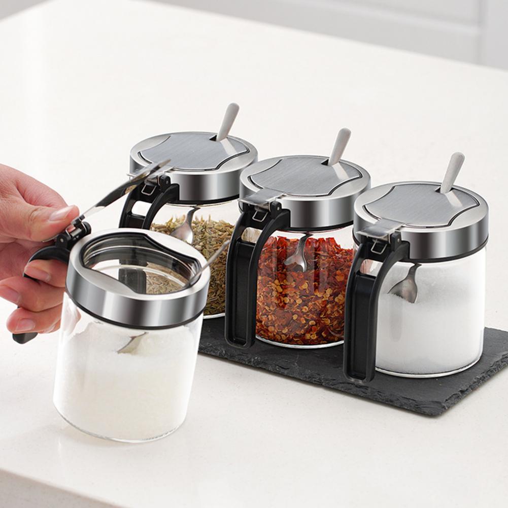 Airtight Clear Glass Spice Storage Container - Pexav