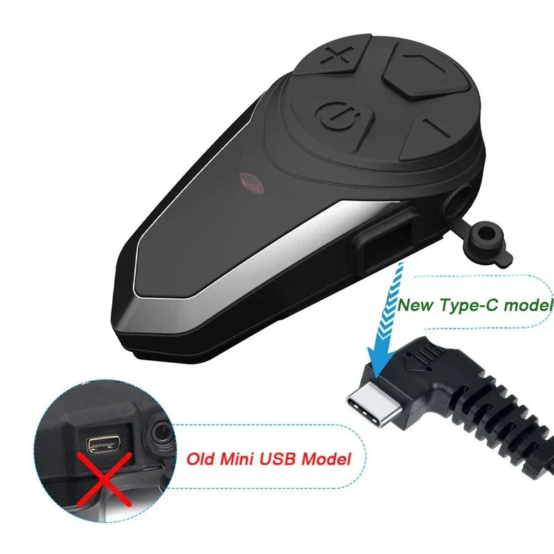 Wireless Motorcycle Helmet Headset with Bluetooth and Long Range