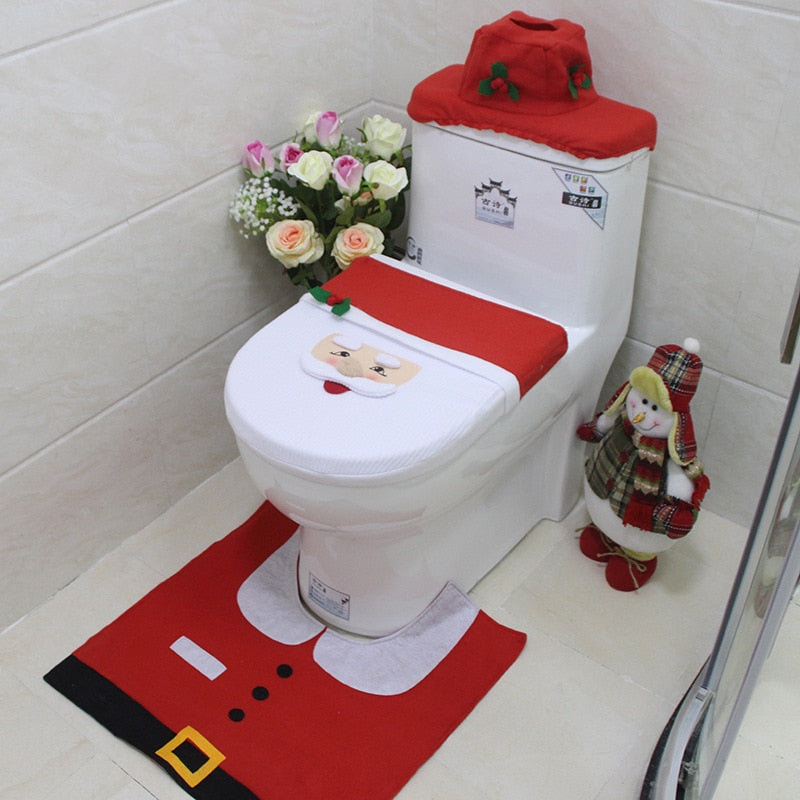 3pcs Fun Christmas Toilet Seat Covers - Pexav
