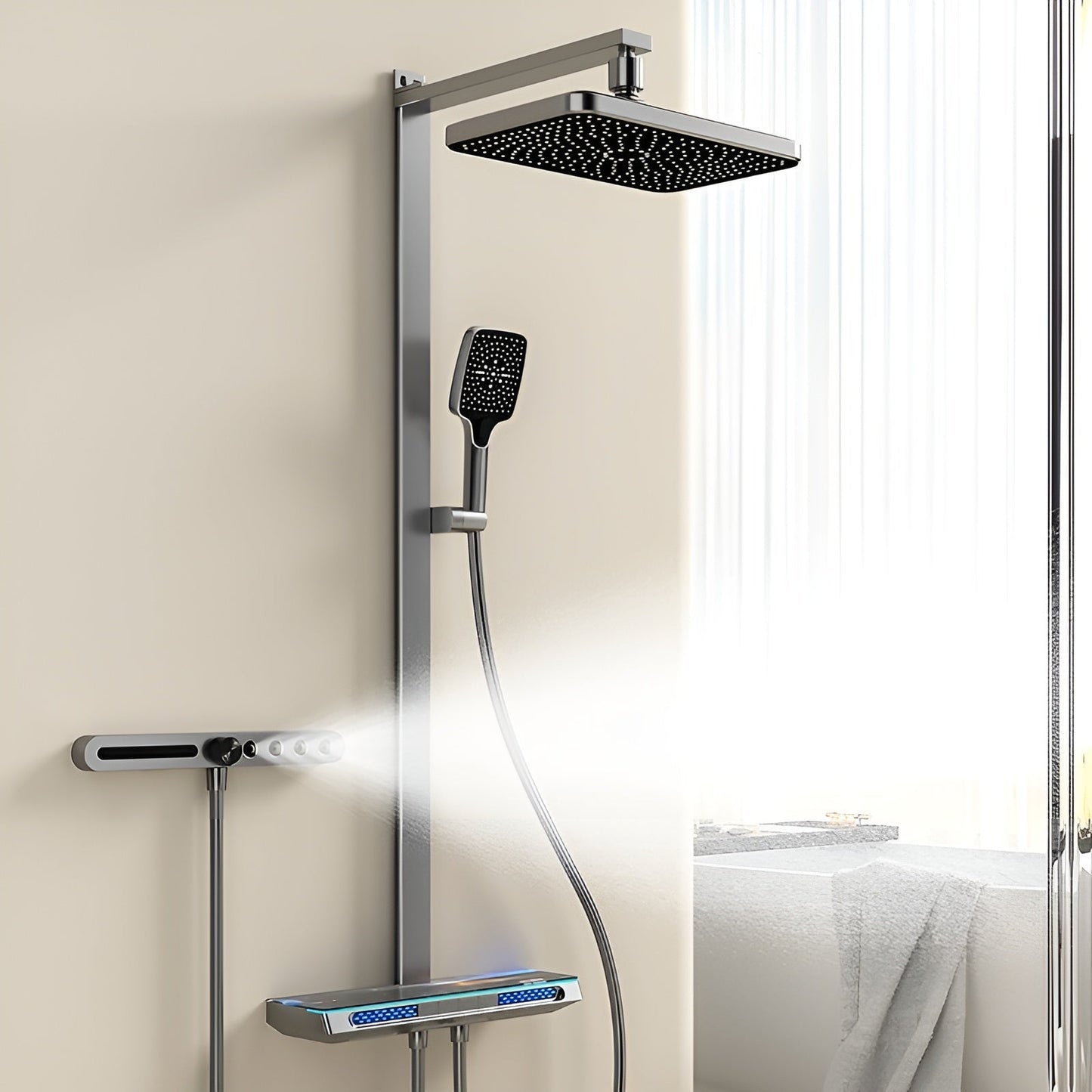 Temperature Control Rain Shower Head Set - Pexav