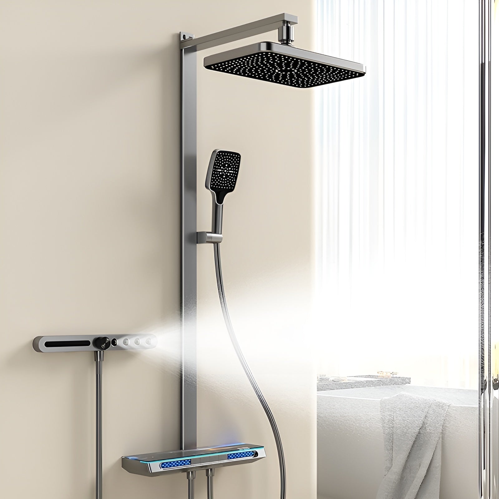 Temperature Control Rain Shower Head Set - Pexav