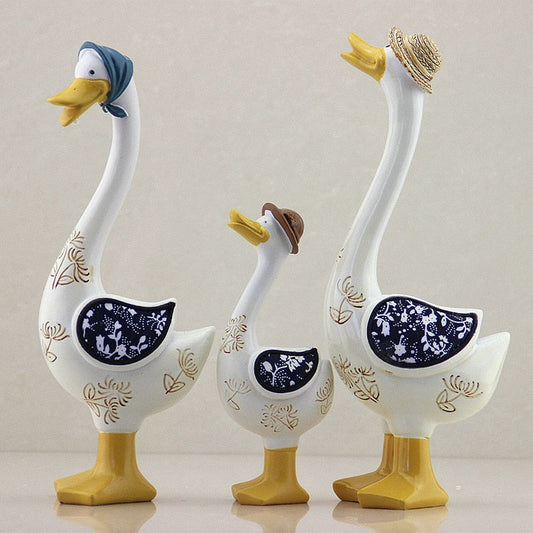 3Pcs Rustic Quack Figurine Home Decoration - Pexav