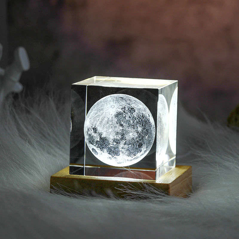 Colorful Glass Moon Glow Lamp
