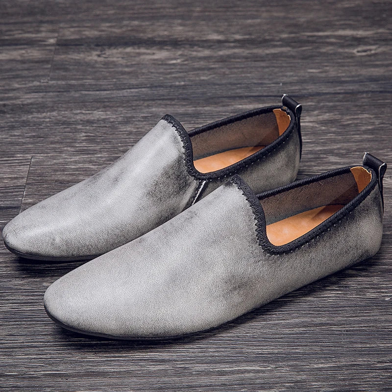 Soft Genuine Slip On Mens Loafers