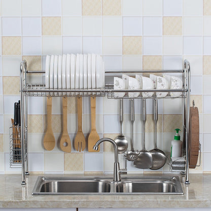 Space Saving Stainless Steel Kitchen Dish Rack Organizer