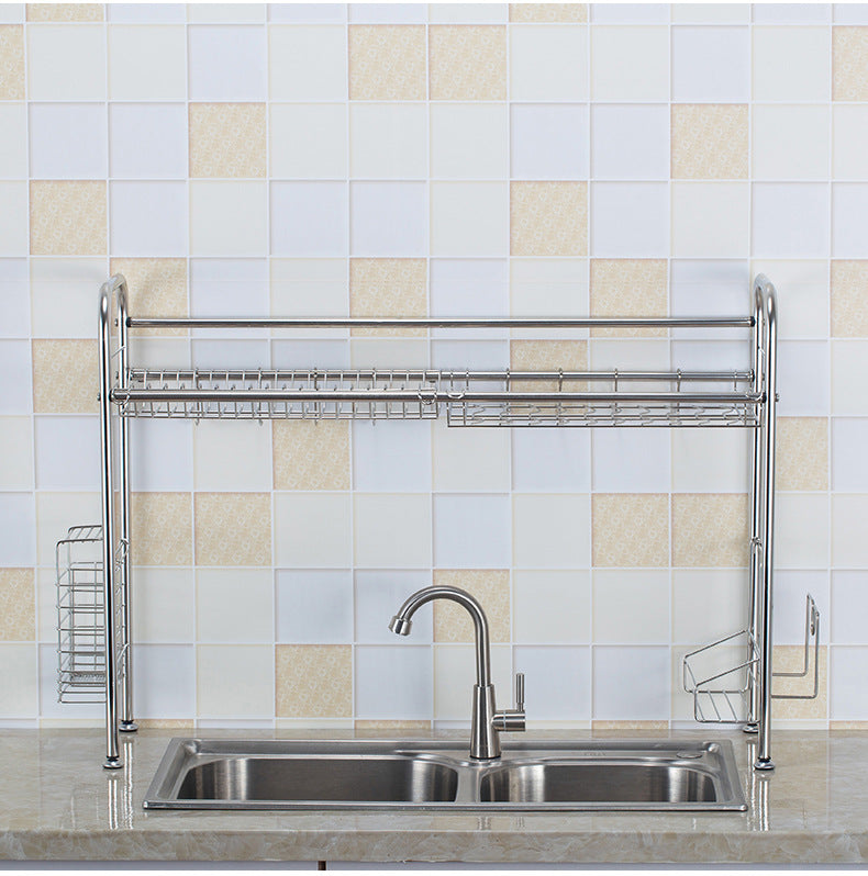 Space Saving Stainless Steel Kitchen Dish Rack Organizer