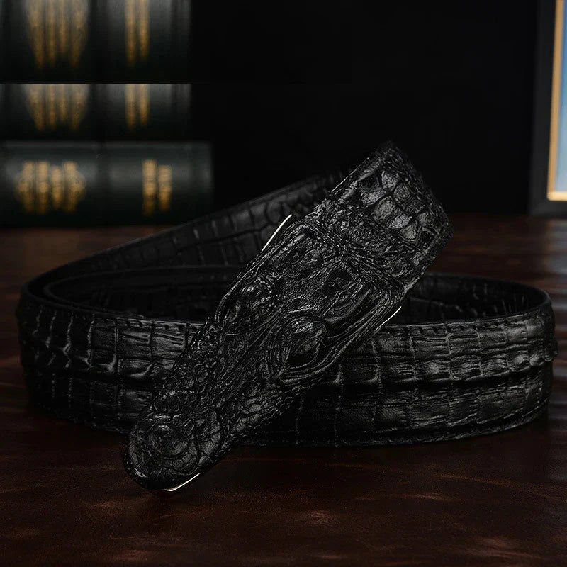 Leather Reptile Pattern Men's Belt - Pexav
