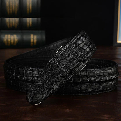 Leather Reptile Pattern Men's Belt - Pexav