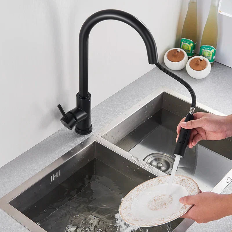 Easy Install Kitchen Faucet with Pull-Out Spray Nozzle