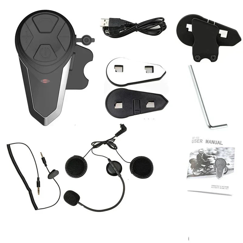 Wireless Motorcycle Helmet Headset with Bluetooth and Long Range
