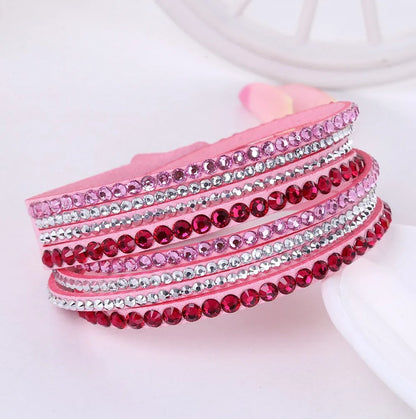 Sparkling Crystal Layered Wrap Bracelet