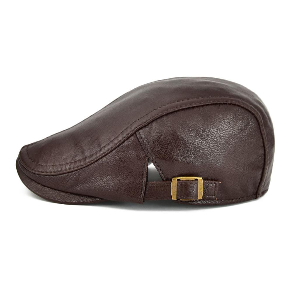 Classic Vintage Leather Newsboy Cap