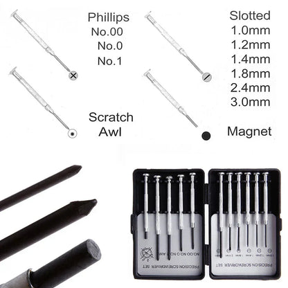 Compact 11-Piece Precision Screwdriver Kit with Storage Case