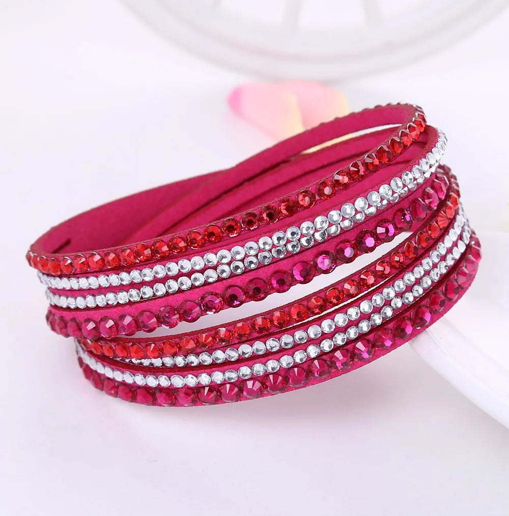 Sparkling Crystal Layered Wrap Bracelet