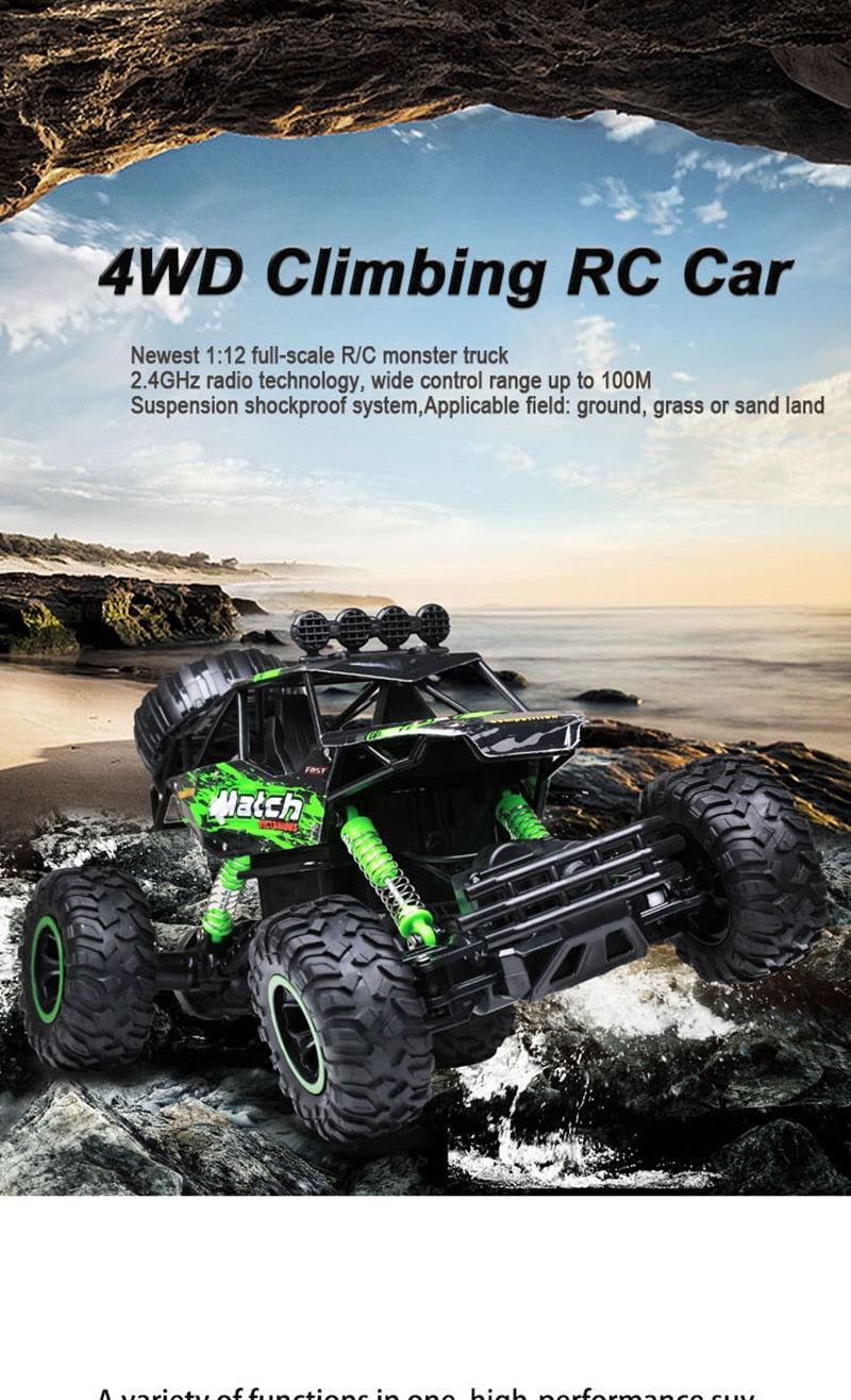 Tough Remote Control Monster Truck with Heavy Duty Suspension