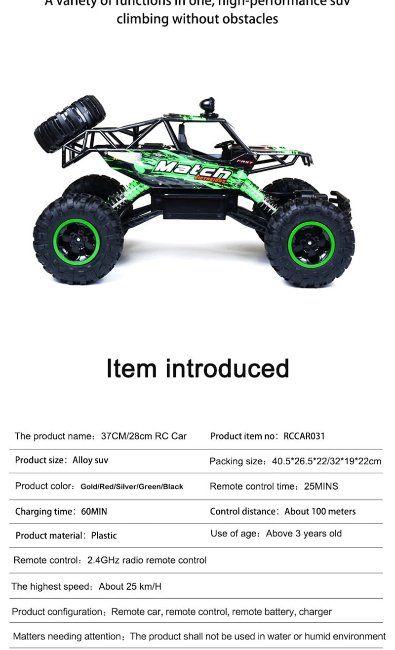 Tough Remote Control Monster Truck with Heavy Duty Suspension