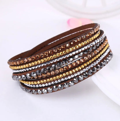 Sparkling Crystal Layered Wrap Bracelet