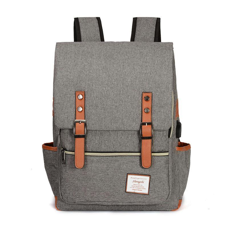 Classic Student Laptop Backpack with USB Charger Port