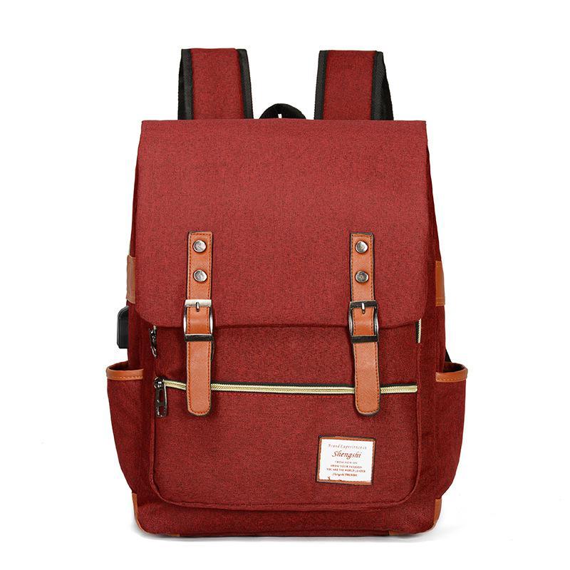 Classic Student Laptop Backpack with USB Charger Port