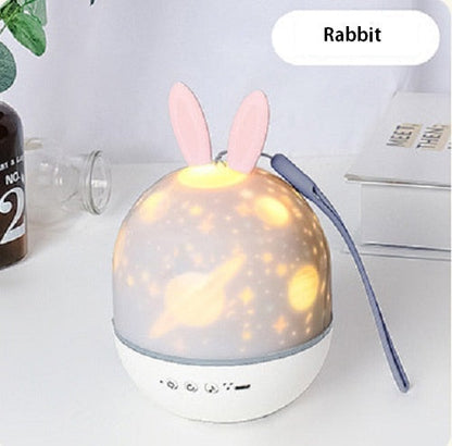Colorful Bunny Star Night Lamp Projector