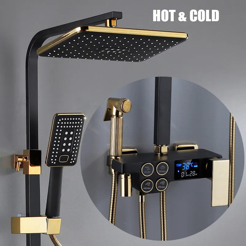 Premium LED Rain Shower Head System