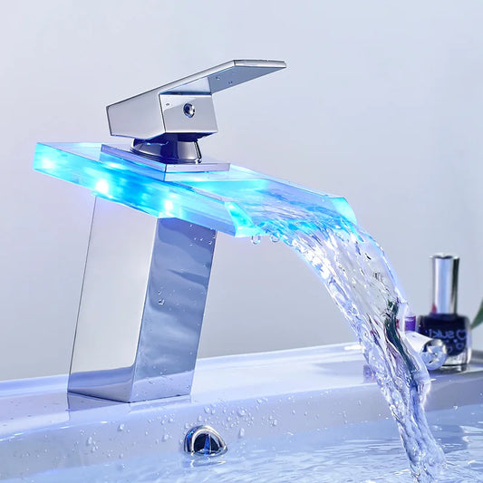 Luxury LED Brushed Nickel Kitchen Faucet - Pexav
