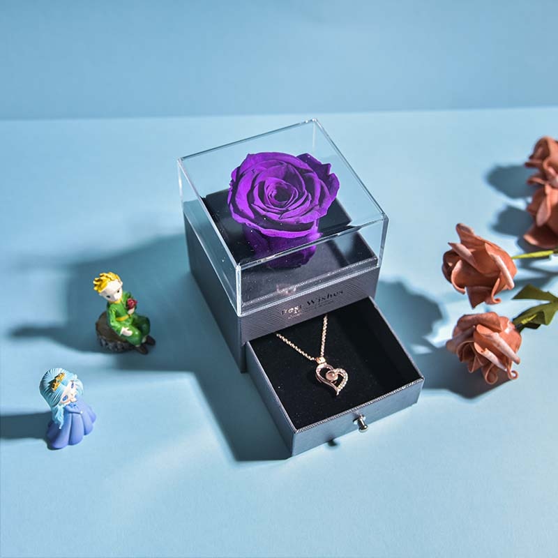 Beautiful Rose Gold Necklace Storage Box