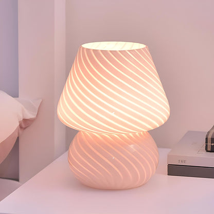 Hand-Blown Glass Table Lamp with Unique Patterns – Elegant Bedside Lamp for Bedroom and Living Room 7