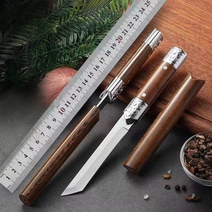 Traditional Wooden Handled Pocket Knife - Pexav