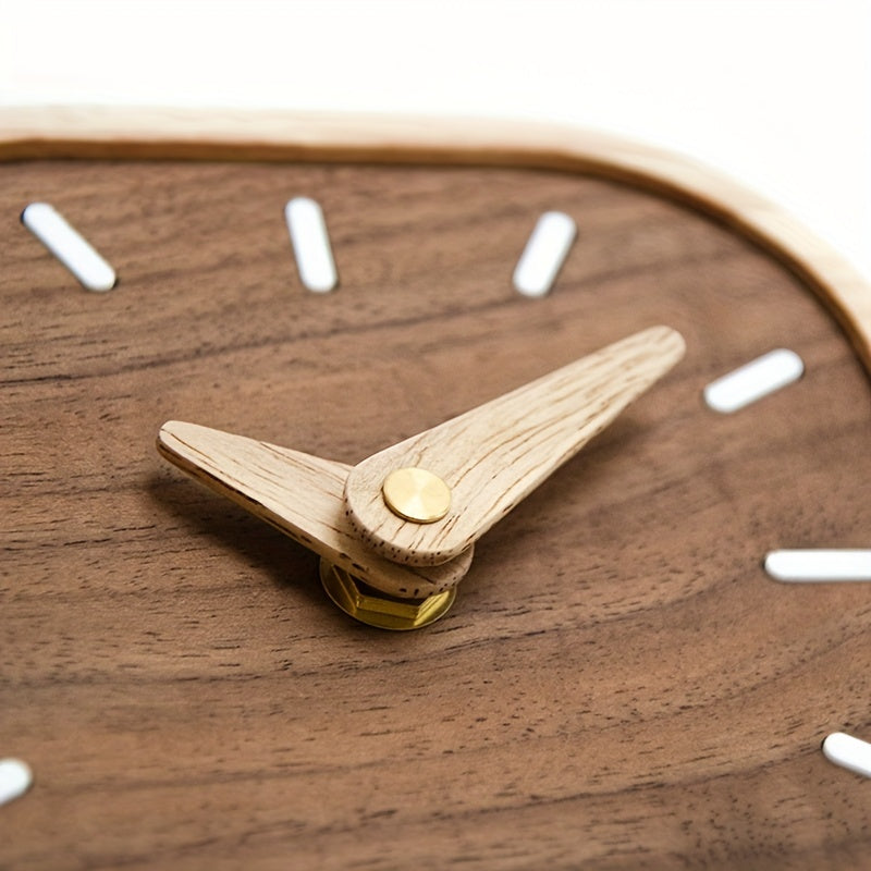Handcrafted Wooden Table Clock with Silent Quartz Movement – Solid Oak and Walnut Design for Modern Desk or Table Decor 1