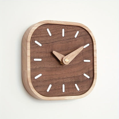 Handcrafted Wooden Table Clock with Silent Quartz Movement – Solid Oak and Walnut Design for Modern Desk or Table Decor 3