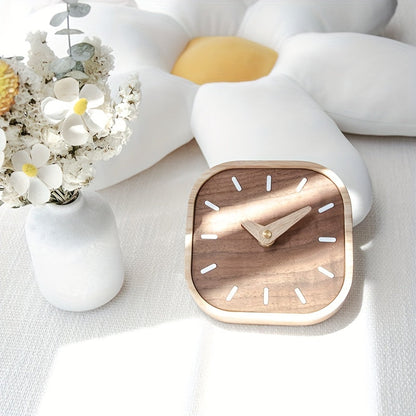 Handcrafted Wooden Table Clock with Silent Quartz Movement – Solid Oak and Walnut Design for Modern Desk or Table Decor 5