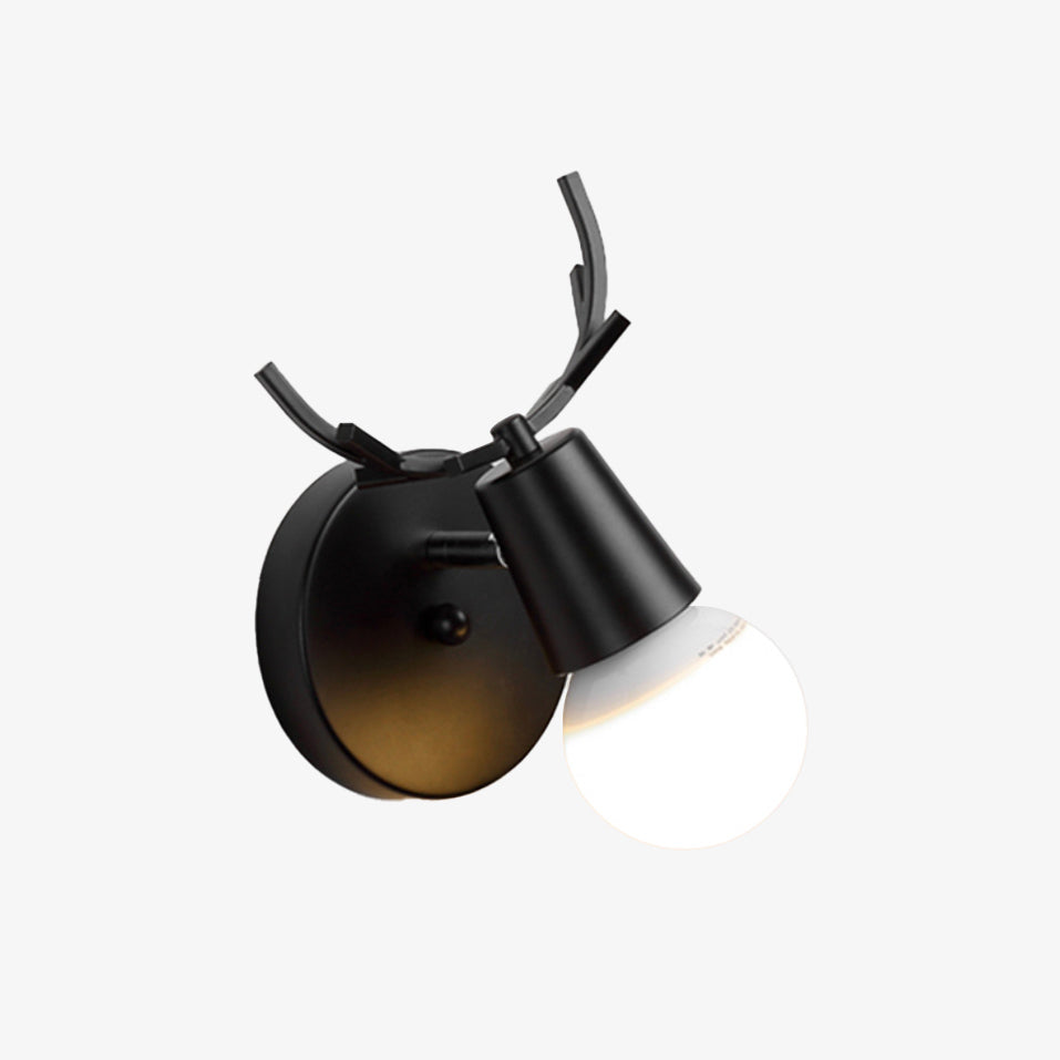 Natural Wood Deer Wall Lamp - Pexav