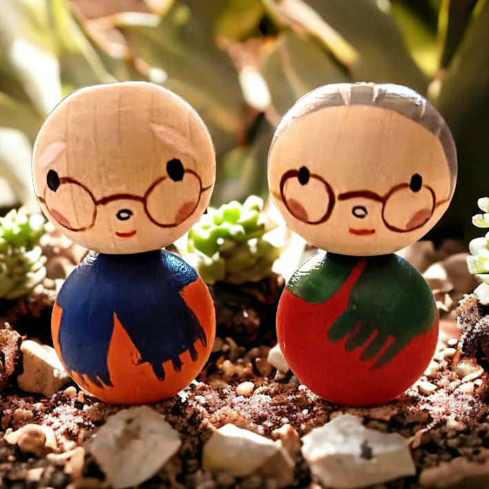 Unique Painted Wood Bead Keychain - Pexav