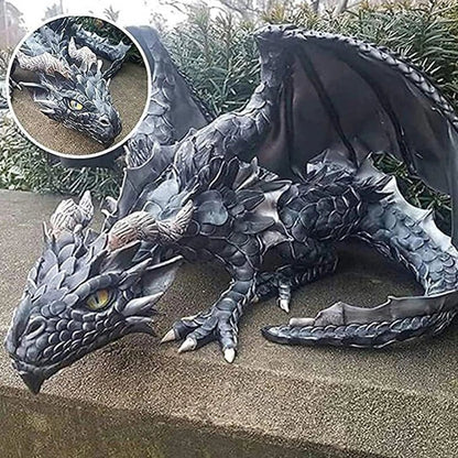 Unique Resin Dragon Figurine for Indoor Outdoor Decor - Pexav