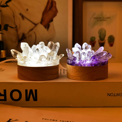 Handmade Natural Crystal Table Lamp – Unique Crystal Lights for Feng Shui and Wellness, Ideal Bedside Lamp 1