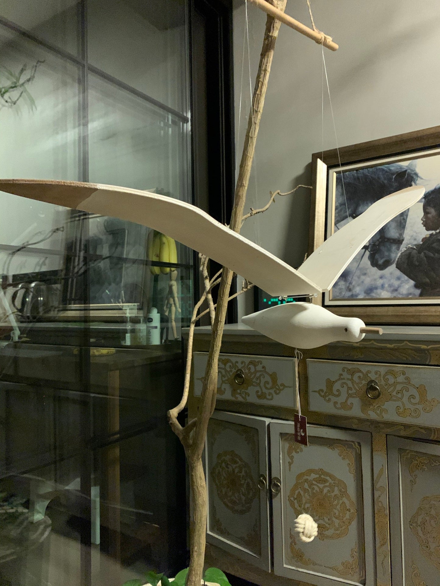 Beachy Wood Seagull Home Decor