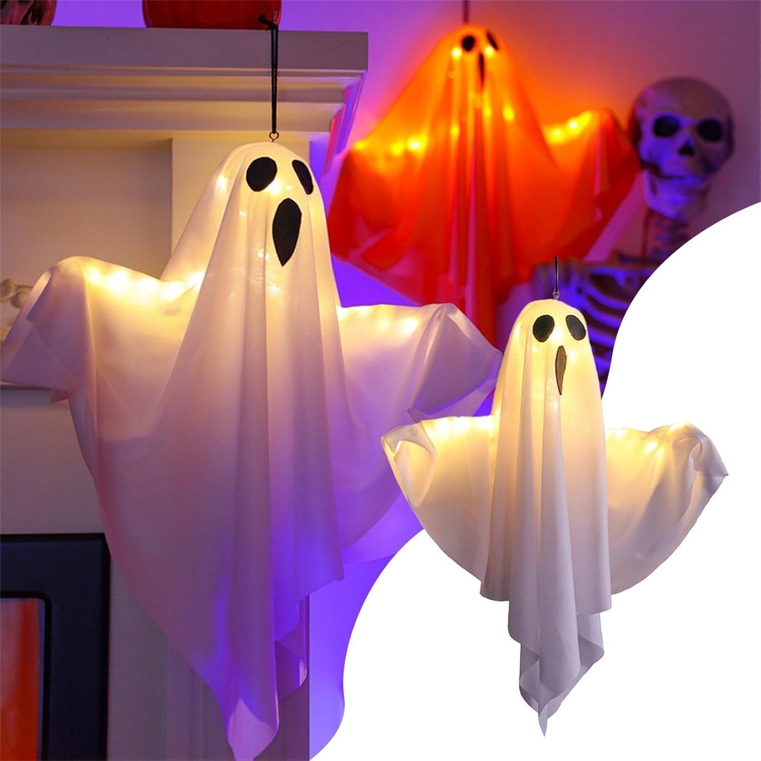 Spooky Ghost String Lights for Indoor Outdoor Decor - Pexav