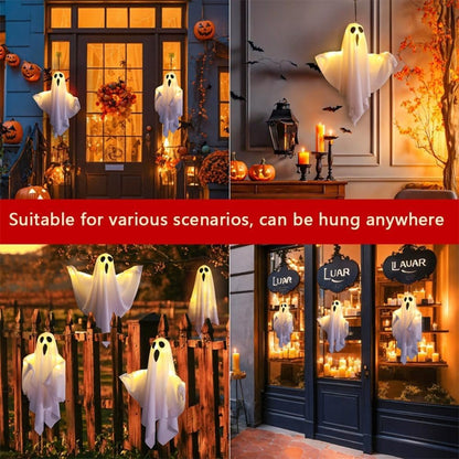 Hanging Halloween Lighted Ghost Decoration with 3 Lighting Modes, Battery Powered for Indoor & Outdoor Use