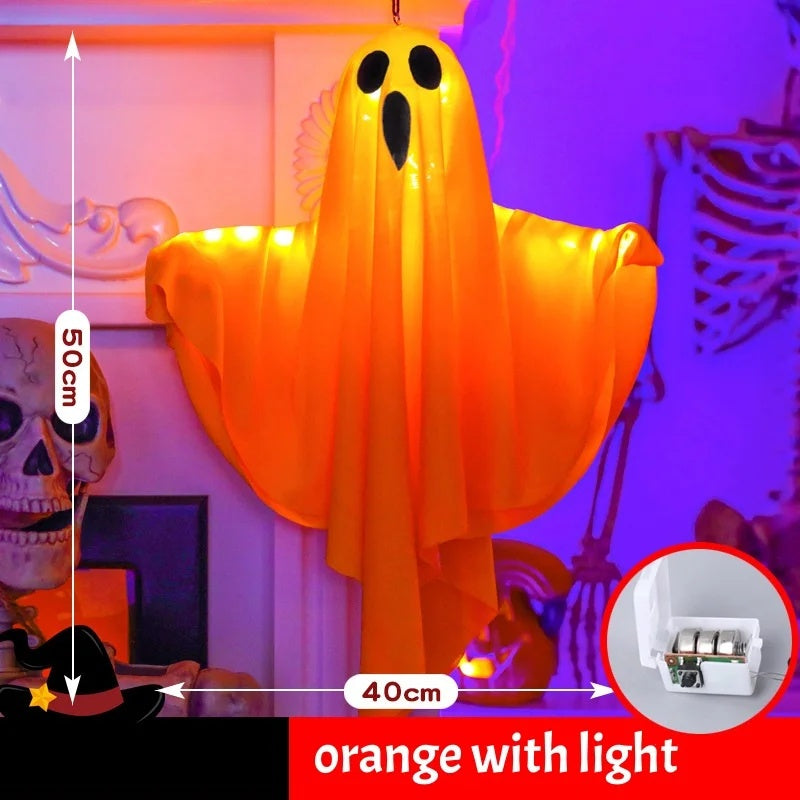 Hanging Halloween Lighted Ghost Decoration with 3 Lighting Modes, Battery Powered for Indoor & Outdoor Use