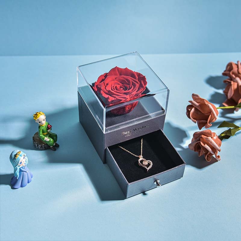 Beautiful Rose Gold Necklace Storage Box